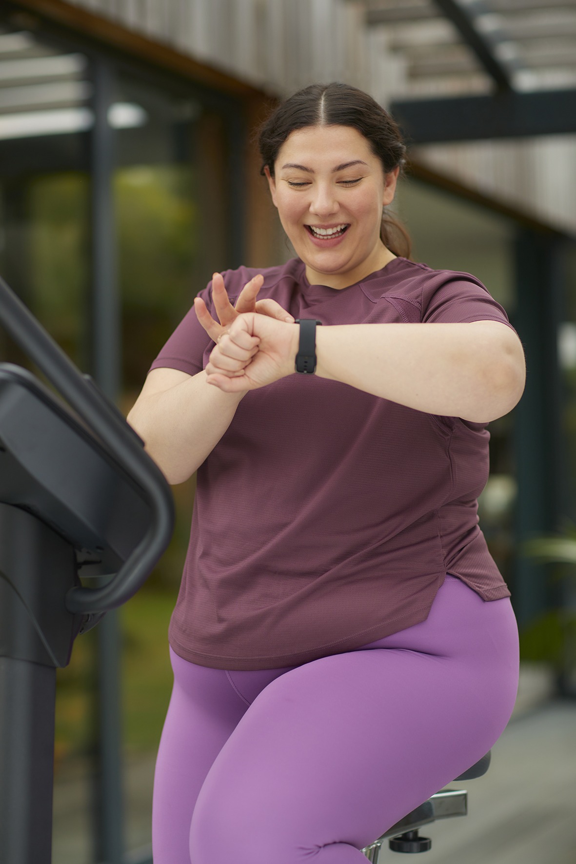 Woman exercising after weight loss surgery